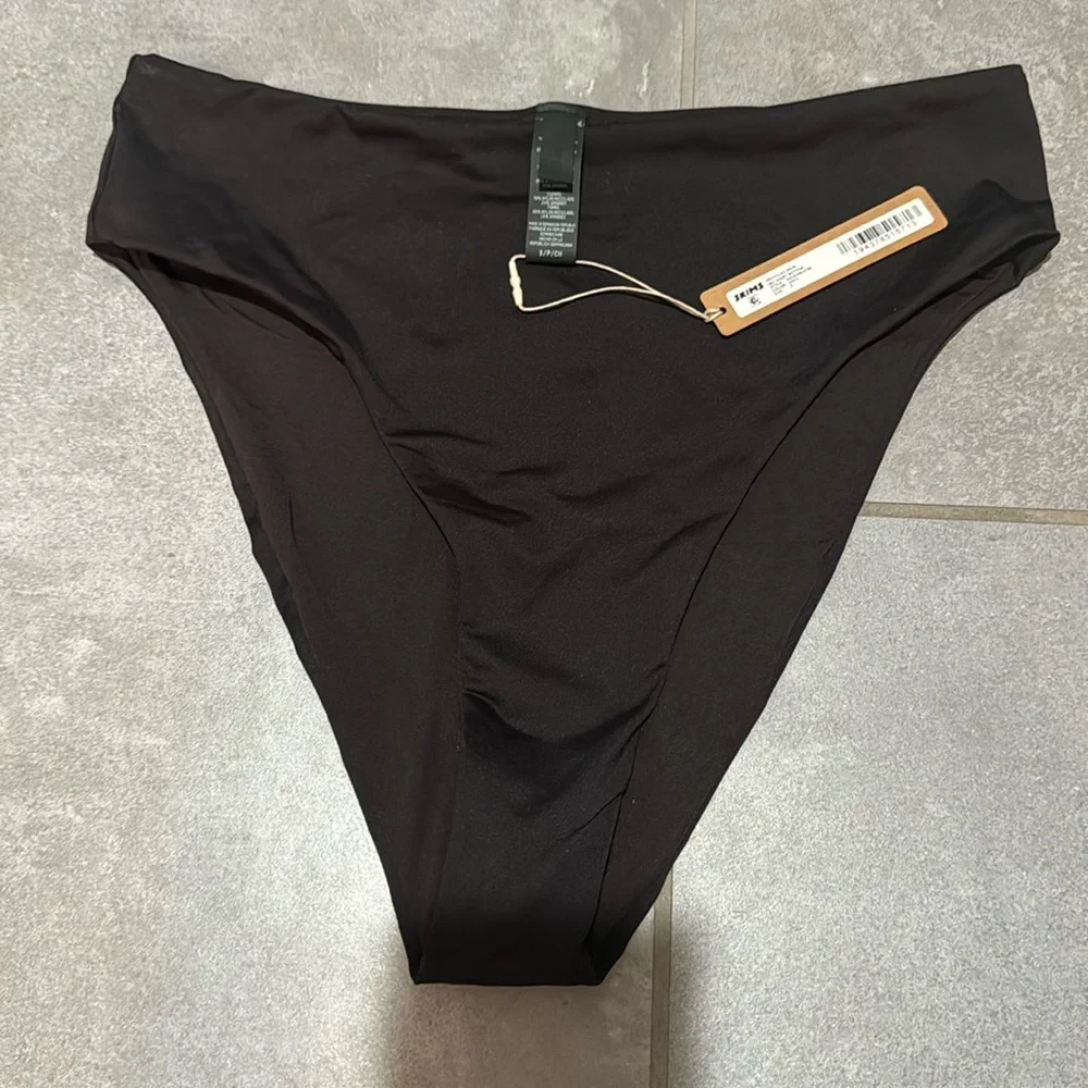 SKIMS Black High-Cut Bikini Bottom